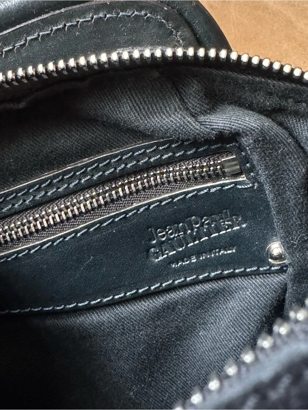 Jean Paul Gaultier Dark Green Leather Crossbody Chain Strap and short handles